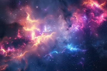 Wall Mural - glowing nebula and starry space