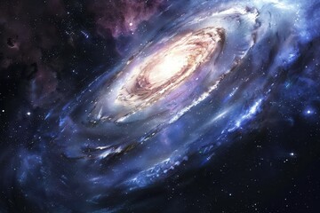 Wall Mural - Majestically spiraling galaxy amidst a sea of stars in the cosmos