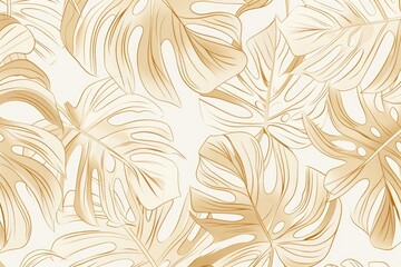 Wall Mural - A close-up image of intricate tropical leaves on a white background, great for design and decoration