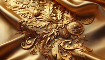 golden fabric textured