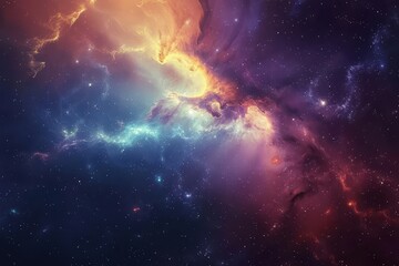 Canvas Print - Glowing Nebula and Stars in the Cosmos