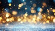 © red_orange_stock - A dazzling array of blue and gold bokeh lights twinkling in a night setting