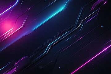 Poster - A dark background with bright purple and blue lines