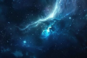 Wall Mural - Glowing Nebula and Stars in the Cosmos