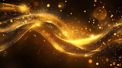 Wall Mural - A gold colored wave with a lot of sparkles