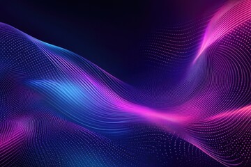 Poster - A colorful, swirling line of dots that appears to be a wave. The image in black and purple