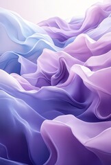 Sticker - Soft, wave-like patterns that flow organically across the canvas, with gentle gradients of pastel purples and blues