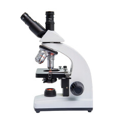 A modern microscope designed for laboratory use, perfect for scientific research and educational purposes.