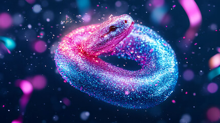 Canvas Print - Sparkling Snake: A Glittering and Enchanting Abstract Design