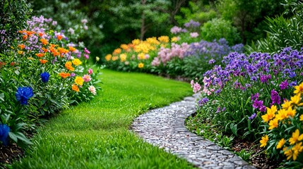 Canvas Print - a garden filled with lots of colorful flowers