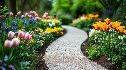 Canvas Print - a garden filled with lots of colorful flowers