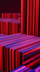 Wall Mural - abstract bright neon cubes. neon lights cubes background. colorful cubes