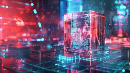 digital data cube with code and graph
