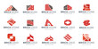 © ulhaq_std - set of brick wall bricklayer logo icon symbol vector illustration, bundle and package of red brick works logos inspiration.