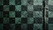 © McClerish - A Silver Sword on a Cracked Green Checkerboard