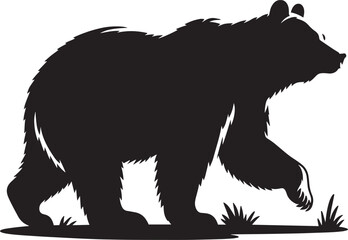 Bear Walking Silhouette vector illustration isolated on white background