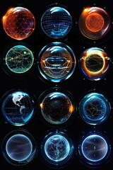 Wall Mural - A collection of unique glass globes with different shapes and sizes, perfect for decorative purposes