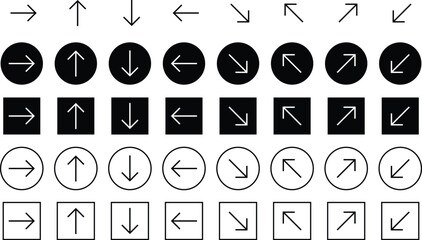 Poster - simple arrow symbol. circle rectangle on arrow symbol vector illustration.