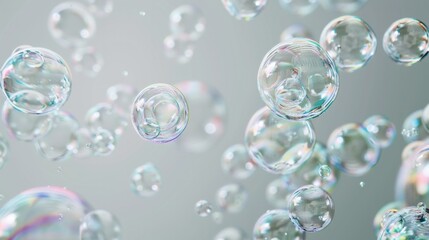 Wall Mural - A bunch of bubbles floating in the air