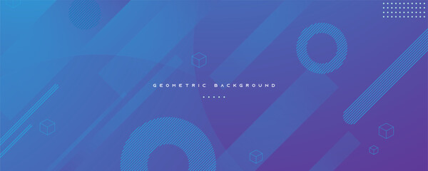 Wall Mural - abstract gradient blue geometric shapes background
