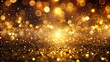 © nilawan - Golden bokeh background with glitter.