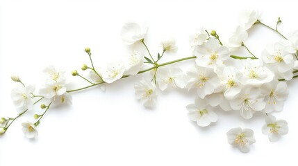 Wall Mural - delicate white flower arrangement isolated on pure white background