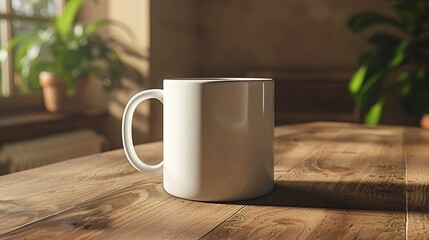 Poster - A ClosedUp Shot of A Blank Coffee Mug MockUp : Generative AI