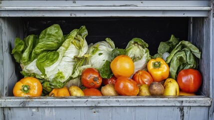 Wall Mural - Food in perfect state in a dumpster