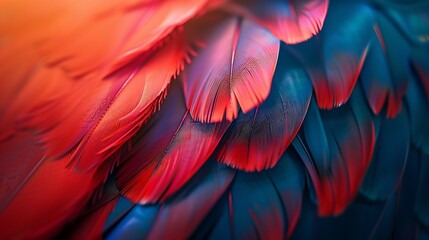 Poster - Colorful feather background Copy space : Generative AI