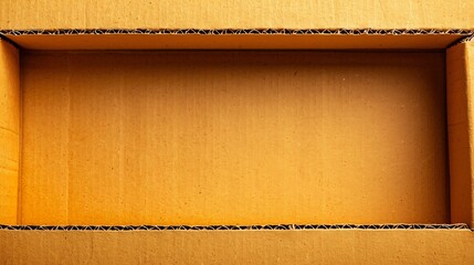 Leinwandbilder - Blank Solid yellow orange tone color paint on environmental friendly cardboard box kraft paper texture background with space minimal style : Generative AI