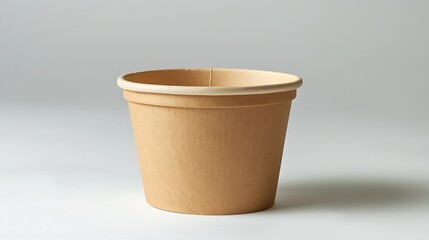 Poster - Disposable kraft paper bowl with plastic lid isolated on white background : Generative AI