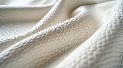 Fototapete - Closeup artificial leather white colour for texture background  top view : Generative AI