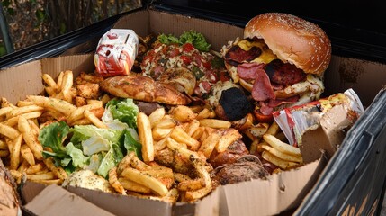 Wall Mural - Food in perfect state in a dumpster