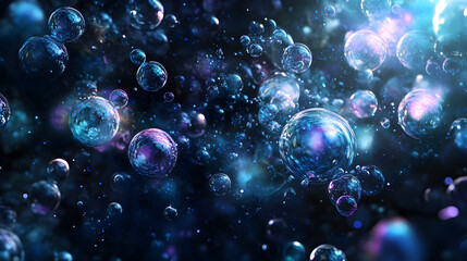 Bubbles in various sizes creating an abstract pattern, organic shapes, whimsical and light