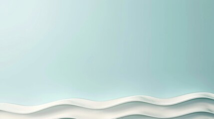 Fototapete - Serene Pastel Waves On Blue Background With Creative Elegance And Ample Copy Space