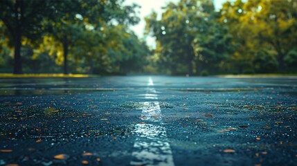 Poster - parking lot in city park : Generative AI