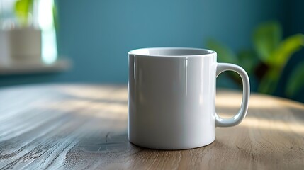 Poster - A ClosedUp Shot of A Blank Coffee Mug MockUp : Generative AI