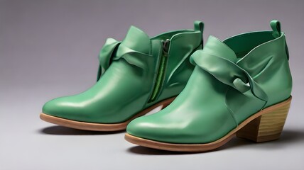 green boots on a white background