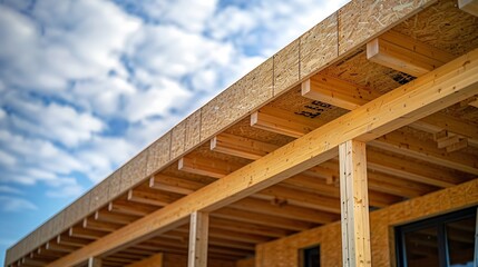 Aufkleber - The new construction boom in Spain is the construction of houses with a wooden structure here are some unique construction details : Generative AI