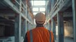 © Generative AI - Builder inspection consultancy Inspector checking material and structure in construction : Generative AI