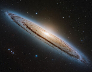 bright spiral galaxy with stars in space. galaxy andromeda sci-fi high quality space images.