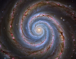 Wall Mural - Spiral galaxy with starry light. Stars and Milky way galaxy. Sci-fi space wallpaper. isolated in dark background