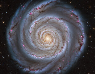 Wall Mural - Spiral galaxy with starry light. Stars and Milky way galaxy. Sci-fi space wallpaper. isolated in dark background