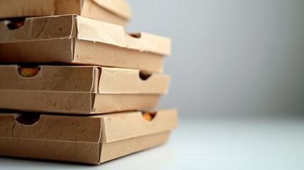Poster - Stack of fast food Boxes on white Background : Generative AI