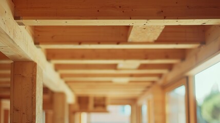 Aufkleber - The new construction boom in Spain is the construction of houses with a wooden structure here are some unique construction details : Generative AI