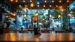 © Generative AI - Blur Thai style interior restaurantBackground blurred couter coffee bar Resturant cafe cafe blurred background with bokeh : Generative AI