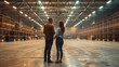 © Generative AI - Realtor showing client around empty warehouse : Generative AI