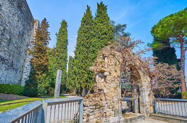 Wall Mural - Remembrance Park and Rocca di Bergamo fort on Sant'Eufemia Hill, Italy