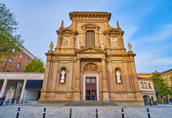 Sticker - The facade of San Bartolomeo and San Stefano Church, Bergamo, Italy