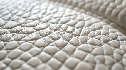 Aufkleber - Closeup artificial leather white colour for texture background  top view : Generative AI